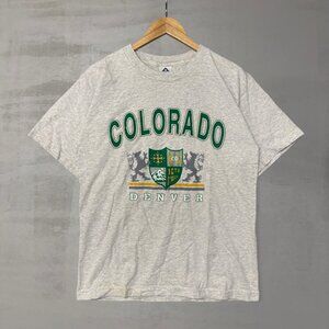 Vintage Denver Colorado Grey 90s Short Sleeve Tee Shirt Large